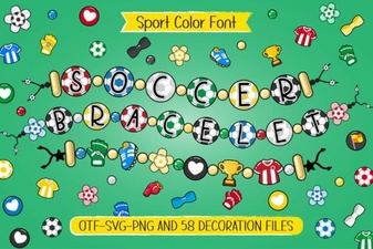 Colorful Soccer Bracelet Font for Bold Sporty Designs