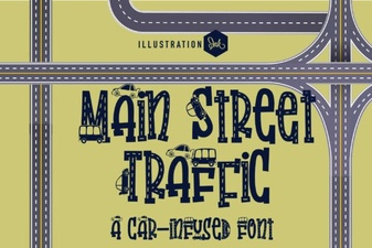 Main Street Traffic Font - Bold Vintage Street Sign Display Typeface